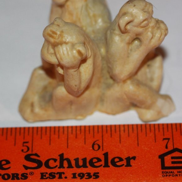 Vtg Chinese Soapstone Carving of Monkeys See No Evil Hear No Evil Speak No Evil - Picture 5 of 5